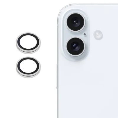 For iPhone 17 Camera Lens Protector Metal Ring Tempered Glass Lens Film (Raised Edge) - Transparent