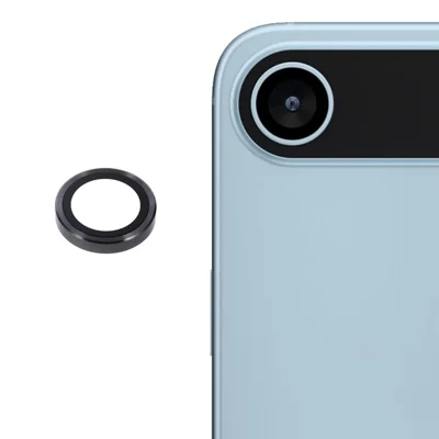 For iPhone Air Camera Lens Protector Metal Ring Tempered Glass Film - Titanium Grey
