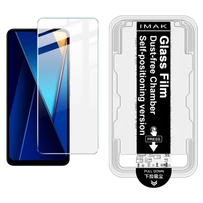 IMAK H Series For Xiaomi Poco C65 4G / Redmi 13C 4G Tempered Glass Screen Protector Easy Installation Film with Auto Dust-Remove Tool Kit (Fingerprint Unlock)