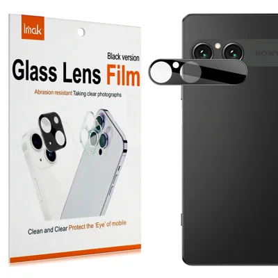 IMAK til Sony Xperia 10 VII kamerahlinsebeskytter, Hærdet glas HD klar linseside (sort version)