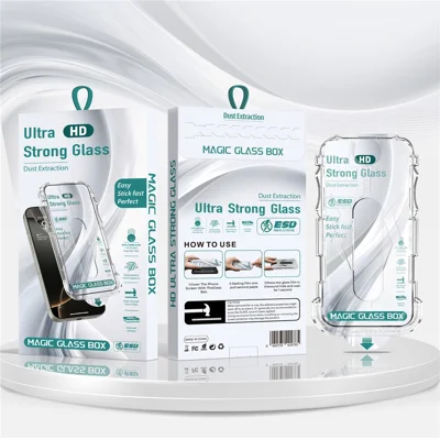 For iPhone 17 Pro Screen Protector Edge Pressure HD Tempered Glass Film with Automatic Dust Removal Tool