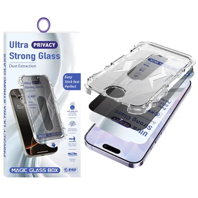 For iPhone 17 Screen Protector 28 Degree Anti Spy Tempered Glass Film with Automatic Dust Removal Tool