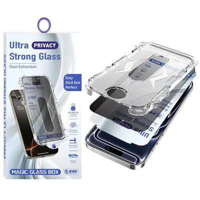 For iPhone 17 Pro Screen Protector 28 Degree Anti Spy Tempered Glass Film with Automatic Dust Removal Tool