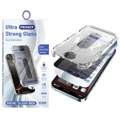 For iPhone 12 Pro Max Screen Protector 28 Degree Anti Spy Tempered Glass Film with Automatic Dust Removal Tool