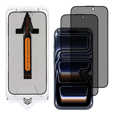 2Pcs For iPhone 17 Pro Screen Protector Anti Spy High Aluminium Silicon Glass Film with Dust Removal Tool