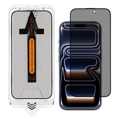 For iPhone 17 Pro Screen Protector Anti Spy High Aluminium Silicon Glass Film with Dust Removal Tool