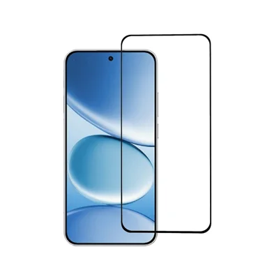 Screenbeschermer voor Xiaomi Redmi Note 15 Pro 5G, zwart frame, volledige lijmlaag, gebogen gehard glas, transparante folie