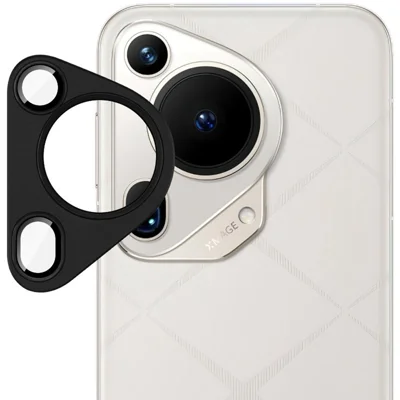 IMAK For Huawei Huawei Pura 70 Ultra Camera Lens Film Metal Lens Cap + Tempered Glass Lens Protector - Black