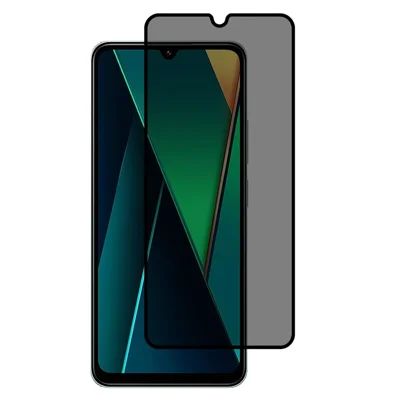 Anti-Peep Screen Protector voor Motorola Moto G06 4G / G06 Power 4G / Xiaomi Poco C75 4G / Redmi 14R 5G / 4C 4G, Volledige Lijm Silk Printing Gehard Glas Film