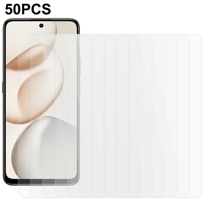 50Pcs Screen Protector For Honor 400 Smart 5G / 4G / X7d 4G , Full Glue Tempered Glass Clear Screen Film (No Package, with Wipes Set, Dust-absorber, Guide Sticker)