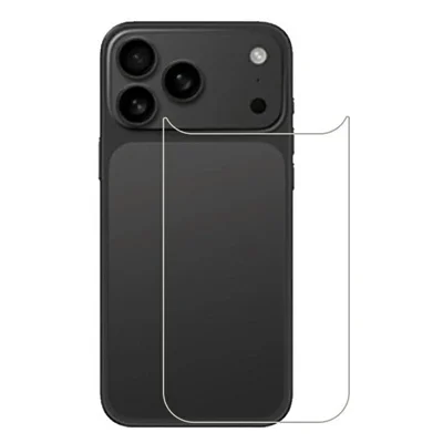 For iPhone 17 Pro Max Tempered Glass Phone Back Protector 0.3mm Arc Edge HD Clear Back Film