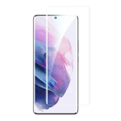 For Samsung Galaxy S21 4G / 5G Ultra Clear Full Screen Protector Sensitive Touch Side Glue Curved Tempered Glass Film - Transparent