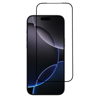 For iPhone 15 Screen Protector High Aluminium-Silicon Glass Silk Printing HD Film - Black