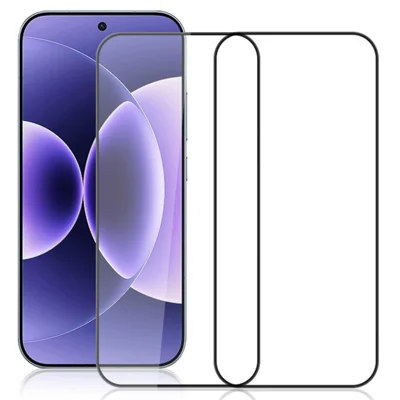 AMORUS 2Pcs For Xiaomi 17 Pro Max Screen Protector Shatterproof Silk Printing Tempered Glass Film - Black