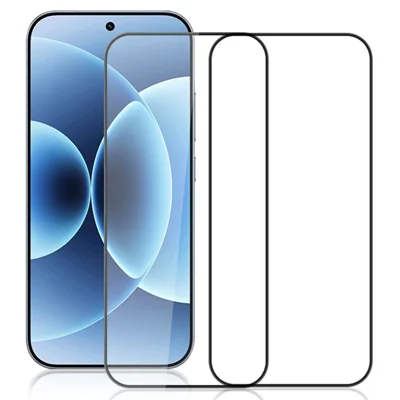 AMORUS 2Pcs For Xiaomi 17 / 17 Pro Screen Protector Shatterproof Silk Printing Tempered Glass Film - Black