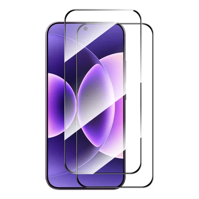 ENKAY HAT PRINCE For Xiaomi 17 Pro / Xiaomi 17 2Pcs Screen Protector Silk Printing 0.18mm High Aluminum-silicon Glass (Fingerprint Unlock) - Transparent