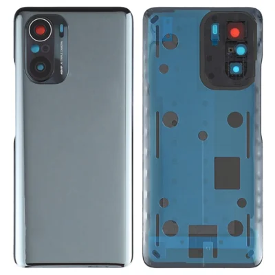 For Xiaomi Poco F3 Battery Cover Back Rear Housing with Camera Ring Cover Parts (without Logo) - Black