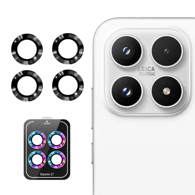 ENKAY HAT PRINCE For Xiaomi 17 Camera Lens Protector  Metal Ring Lens Film - Black
