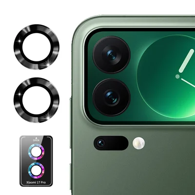 ENKAY HAT PRINCE For Xiaomi 17 Pro Camera Lens Protector  Metal Ring Lens Film - Black