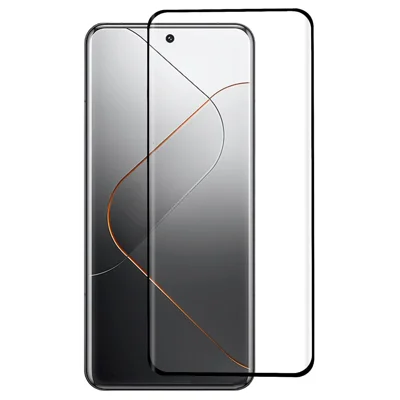 For Xiaomi 14 Pro Tempered Glass Silk Printing Side Glue Full Coverage Screen Protector - Black
