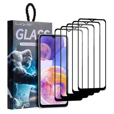 DO AS YOU WISH 5Pcs For Samsung Galaxy A23 4G  /  5G (Global) Screen Protector Silk Printing Full Glue High Aluminum-silicon Glass Film