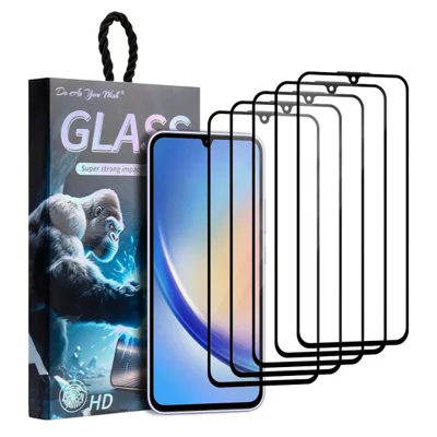 DO AS YOU WISH 5Pcs For Samsung Galaxy A34 5G Screen Protector Silk Printing Full Glue High Aluminum-silicon Glass Film