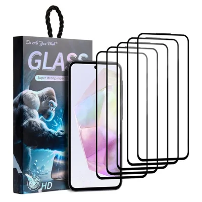 DO AS YOU WISH 5Pcs For Samsung Galaxy A35 5G Screen Protector Silk Printing Full Glue High Aluminum-silicon Glass Film