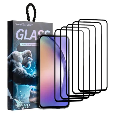 DO AS YOU WISH 5Pcs For Samsung Galaxy A54 5G Screen Protector Silk Printing Full Glue High Aluminum-silicon Glass Film