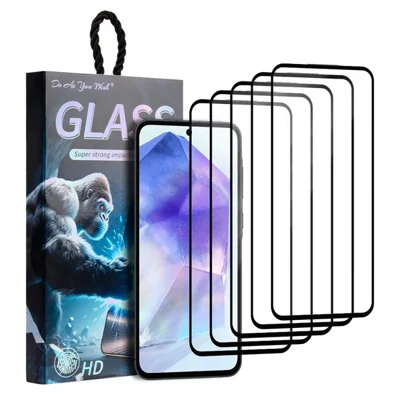 DO AS YOU WISH 5Pcs For Samsung Galaxy A55 5G Screen Protector Silk Printing Full Glue High Aluminum-silicon Glass Film