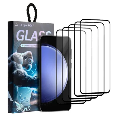 DO AS YOU WISH 5Pcs For Samsung Galaxy S23 FE Screen Protector Silk Printing Full Glue High Aluminum-silicon Glass Film