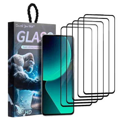 DO AS YOU WISH 5Pcs For Xiaomi 13T Pro Screen Protector Silk Printing Full Glue High Aluminum-silicon Glass Film