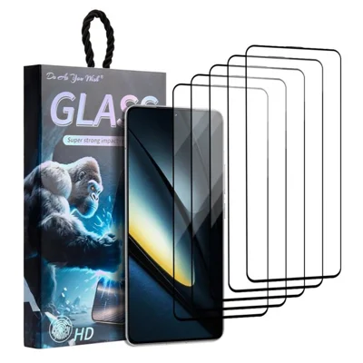DO AS YOU WISH 5Pcs For Xiaomi Poco F6 Pro 5G Screen Protector Silk Printing Full Glue High Aluminum-silicon Glass Film