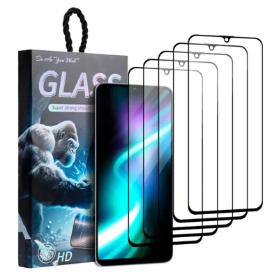 DO AS YOU WISH 5Pcs For Xiaomi Poco M6 5G Screen Protector Silk Printing Full Glue High Aluminum-silicon Glass Film