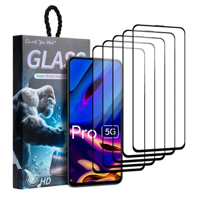 DO AS YOU WISH 5Pcs For Xiaomi Poco M6 Pro 5G Screen Protector Silk Printing Full Glue High Aluminum-silicon Glass Film
