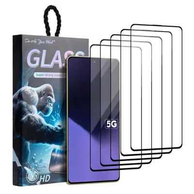 DO AS YOU WISH 5Pcs For Xiaomi Poco X6 Neo 5G Screen Protector Silk Printing Full Glue High Aluminum-silicon Glass Film