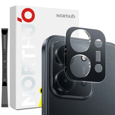 Защитное стекло для объектива камеры NORTHJO для Xiaomi Redmi 15C 4G (ЕС) (173 мм) / 15C 5G (ЕС) (173 мм) / 15C 4G (Глобальная версия) (171 мм) Черная шелкографическая 3D прозрачная закаленная стеклянная пленка для объектива