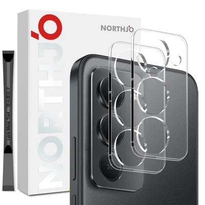 NORTHJO 2Pcs Camera Lens Protector For Xiaomi Redmi 15 4G (EU) (171mm)  /  15 5G (EU) (171mm)  /  15 5G (Global) (169mm) Tempered Glass Clear 3D Integrated Full Coverage
