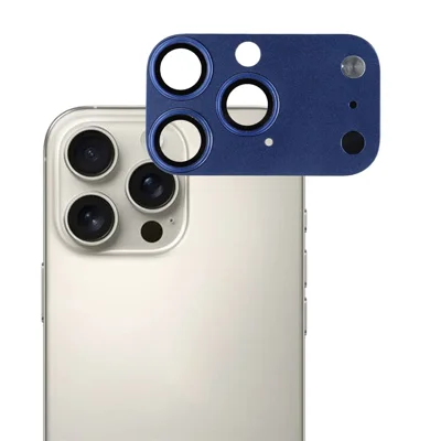 2Pcs Camera Lens Protector for iPhone 16 Pro Max / 15 Pro Max / 14 Pro Max Transform to 17 Pro Max Metal + Tempered Glass Lens Film - Blue