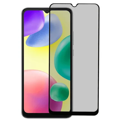 Per Xiaomi Redmi 9A / 9C / 10A Privacy Screen Protector Bordo Nero Copertura Completa Colla Completa Anti-Spy Pellicola in Vetro Temperato con Stampa Seta
