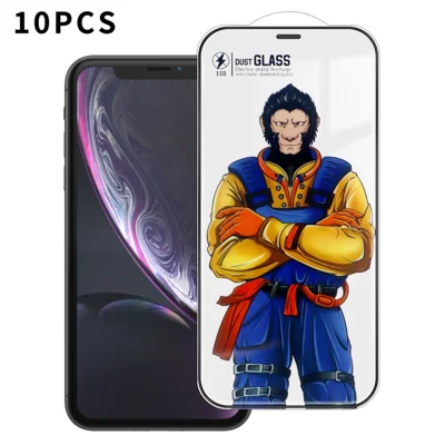 For iPhone XR 6.1 inch 10Pcs Full Screen Protector 3D Arc 120C Anti-Static Silk Printing High Aluminium-silicon Glass Film - As Shown