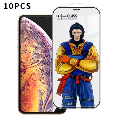 För iPhone XS 5,8 tum 10 st Fullskärmsprotektor 3D båge 120C Anti-statisk Silktryck Hög aluminium-silicium glasfilm - Som visas