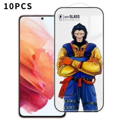 For Samsung Galaxy S21 5G 10Pcs Full Screen Protector 3D Arc 120C Anti-Static Silk Printing High Aluminium-silicon Glass Film - As Shown