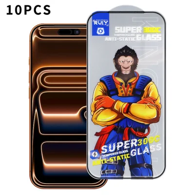 Für iPhone 17 Pro 10 Stück Vollbildschirmschutz 300C Großer Bogen Anti-Statik-Seidendruckklarer HD-Tempered-Glass-Film - Wie gezeigt
