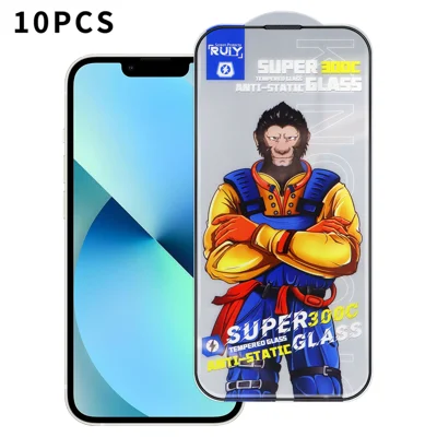 Para iPhone 13 10Pcs Protector de Pantalla Completa 300C Arco Grande Antiestatico Seda Impresión HD Claro Película de Vidrio Templado - Como se Muestra