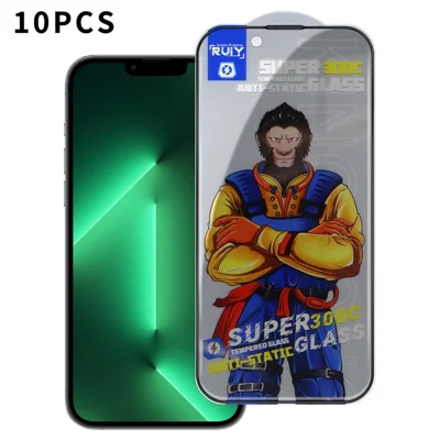 iPhone 13 Pro 10er-Pack Antispy-Vollbildschirmschutz 300C Großer Bogenstatischer Seidendruck Gehärteter Glasfilm - Wie Abgebildet