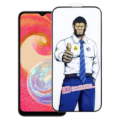 واقي شاشة كامل للهاتف Samsung Galaxy A04e 4G مقاوم للانفجار عالي الوضوح من زجاج الألومنيوم والسيليكون - كما هو موضح