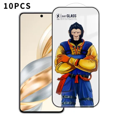 For Honor X60 5G 10Pcs Full Screen Protector 3D Arc 120C Anti-Static Silk Printing High Aluminium-silicon Glass Film - As Shown