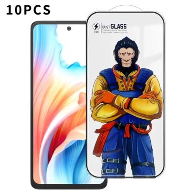 Per Oppo A79 5G 10 Pezzi Protezione Schermo Completo 3D Arc 120C Pellicola in Vetro Antistati Seta Stampa Alto Alluminio-Silicio - Come Mostrato