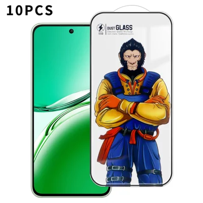 For Oppo A3 5G 10Pcs Full Screen Protector 3D Arc 120C Anti-Static Silk Printing High Aluminium-silicon Glass Film - As Shown