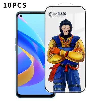 For Oppo A36 10Pcs Full Screen Protector 3D Arc 120C Anti-Static Silk Printing High Aluminium-silicon Glass Film - As Shown